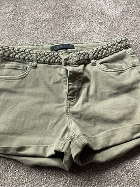 Tinsel Olive Braided-Waist Denim Shorts - Women's